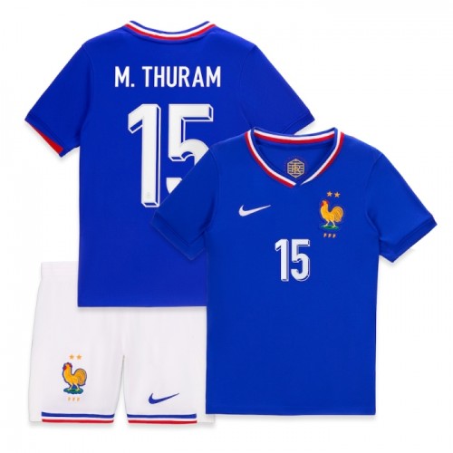 Nogometni Dresovi Francuska M. Thuram 15 Dječji Domaći Euro 2024 Kratkih Rukava Nogometni Dresovi Francuska M. Thuram 15 Dječji Domaći Euro 2024 Kratkih Rukava